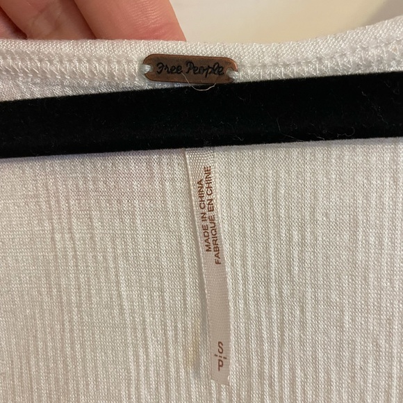 FREE PEOPLE - White Waffle Knit Top - Picture 3 of 4